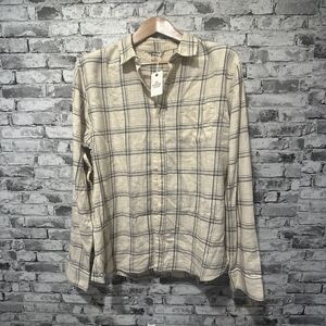 NWT Marine Layer Beige and Black Checkered Men's Shirt Size M/L
